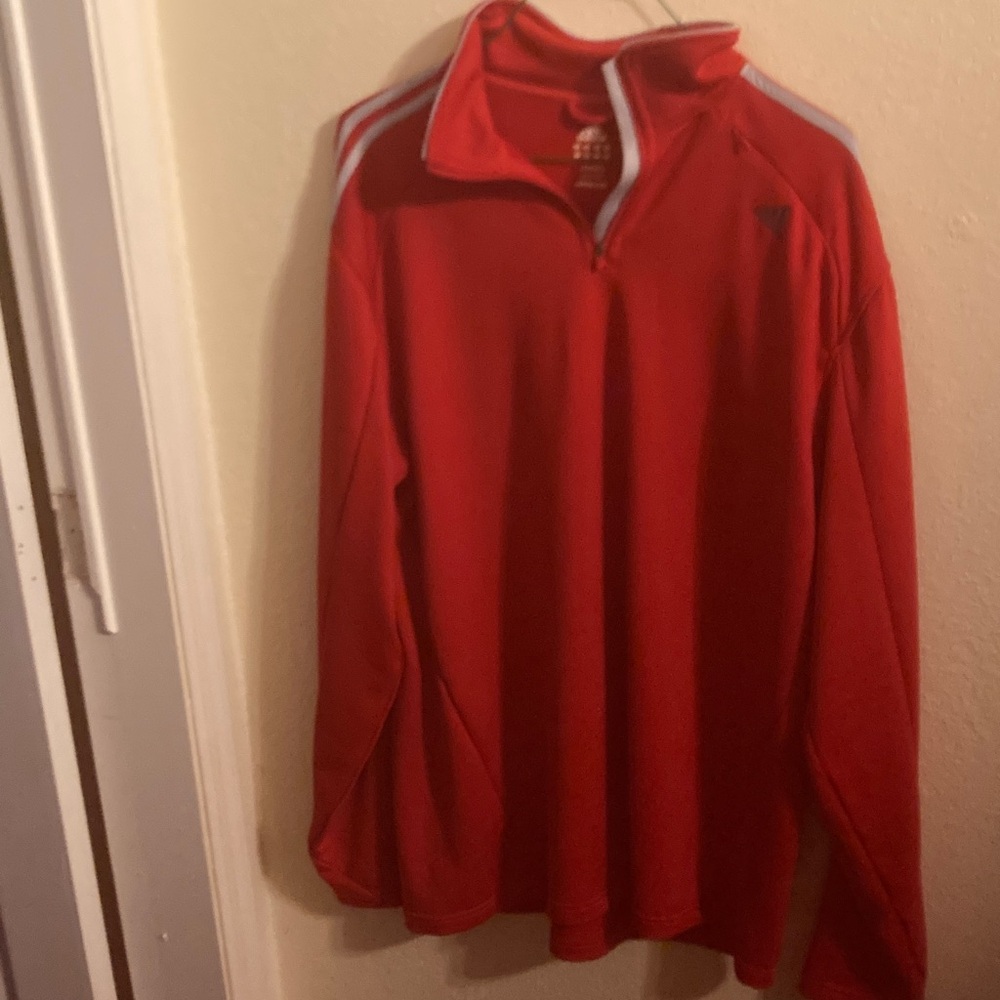 Adidas Red Quarter-Zip Training Pullover XXL